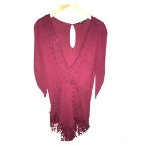 Burgundy Romper